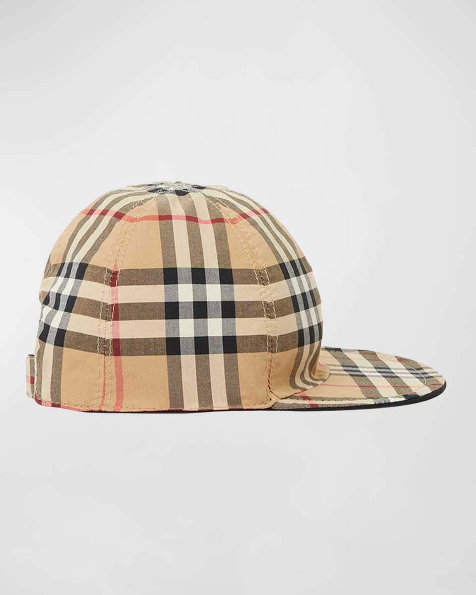 Kid's Reversible Check-Print Cap, Size 12M-9